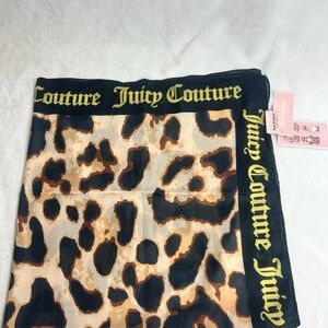Juicy Couture  Multi-Wear Square Scarf  Gold Leopard  35x35 inches .